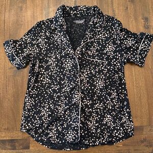 Victoria's Secret Black and White Heart Pajama Top